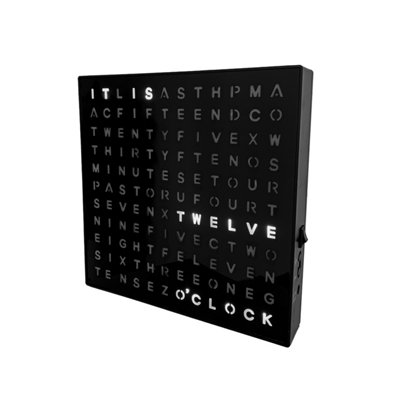 Winning Light Up WORD Clock for walls with Black Frame