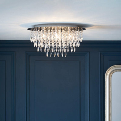 Winona Small Crystal Flush Ceiling Light