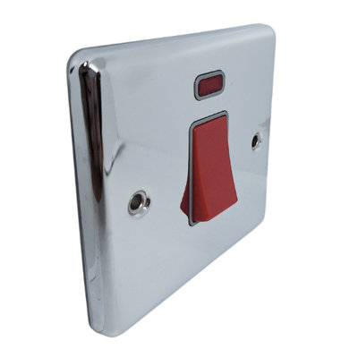 WINSDOR 1G 45AMP CONTROL COOKER SWITCH POLISHED CHROME GREY TRIM