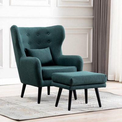 Wingback chair with discount footrest