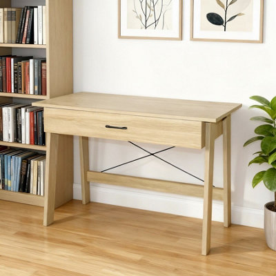 Winston 1 Full-width Drawer Oak Effect Home Office Computer Writing Desk