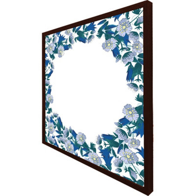 Winter blue flowers (Picutre Frame) / 12x12" / Oak