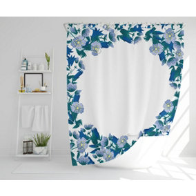 Winter Blue Flowers (Shower Curtain) / Default Title
