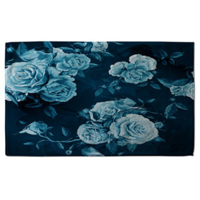Winter Blue Roses (Bath Towel) / Default Title