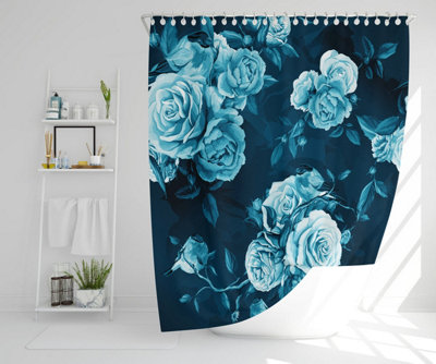 Winter Blue Roses (Shower Curtain) / Default Title