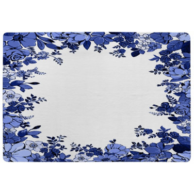 Winter Floral Frame Special Soft Home Rug