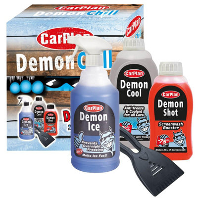 Winter Gift Pack Screenwash Shot Booster De-Ice & Antifreeze CarPlan Demon Chill