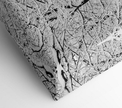 Winter In The Park Black And White Canvas Print Wall Art - Medium 20 x 32 Inches