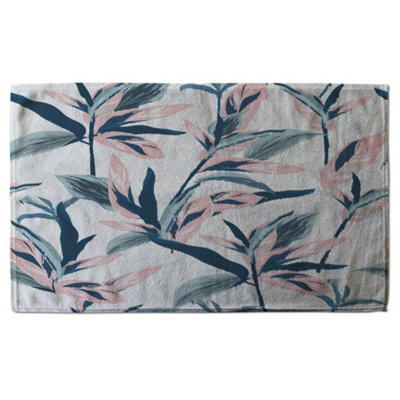 Winter Pink & Blue Flowers (Kitchen Towel) / Default Title