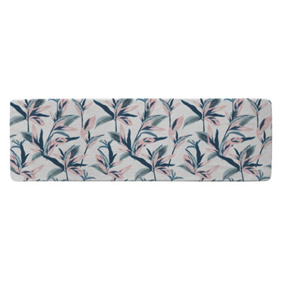 Winter Pink & Blue Flowers Runner Special Soft Home Rug