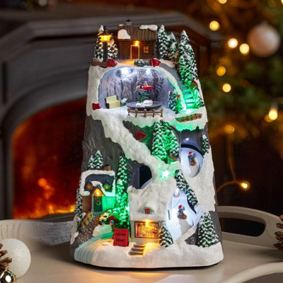 Winter SkiScene - Multi LED Hand Painted Battery Indoor Christmas ...