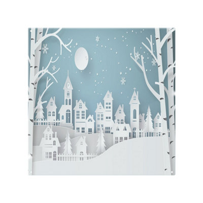 Winter Snow Urban Countryside Dining Splash Back designer style