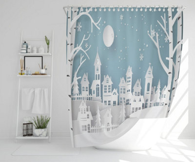 Winter snow urban countryside (shower curtain) / Default Title