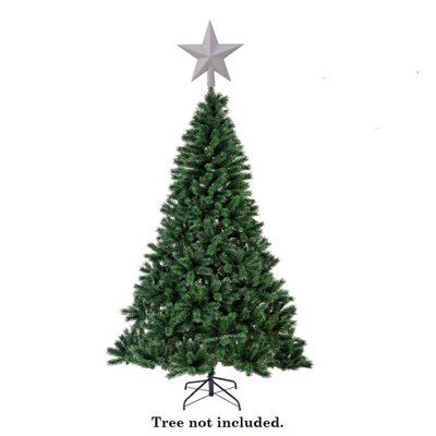 Winter White Christmas Tree Topper Star White Glitter Tree Decoration 19cm - 6