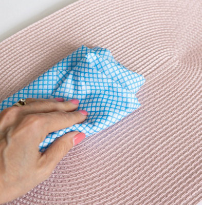 Wipe Clean Woven Oval Placemats Blush Set of 4 29cm x 44cm - 5