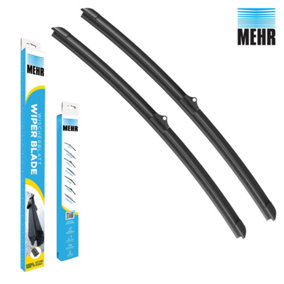 Wiper Blade Flat Front DS, PS Kits 24+16 Inch Fits Fiat Doblo Cargo 1.6 Multijet II 90 2014-- Mehr MFB24C+ MFB16C with C Adapter