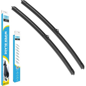 Wiper Blade Kits Flat Front DS, PS 22+22 Inch Fits Audi A4 2.0 TDI 170 B8 Mehr MFB22C2+MFB22C2 with Prefitted C2 Adaptor