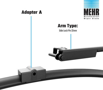 Wiper Blade Kits Flat Front DS, PS 23+18 Inch Fits Alfa Romeo 159 1.9 JTDm 150 939 Mehr MFB23A+MFB18A with Prefitted A Adaptor