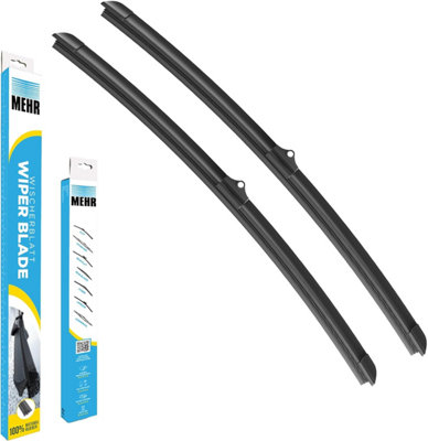 Wiper Blade Kits Flat Front DS, PS 26+22 Inch Fits Renault Megane 2.0 MK 3 Mehr MFB26D+MFB22D with Prefitted D Adaptor
