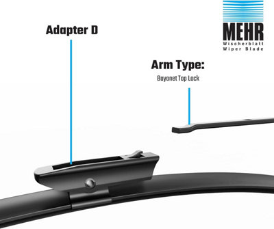 Wiper Blade Kits Flat Front DS, PS 32+30 Inch Fits Citroen C4 Picasso 2.0 Mehr MFB32D+MFB30D with Prefitted D Adaptor