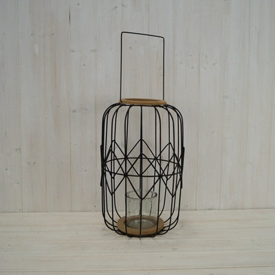 Wire Cage Lantern Round w/Handle Candle Holder Home Wedding D cor