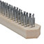 Wire Cleaning Brush 4 Rows of Steel Wire Bristles with Wooden Handle 1 Pack