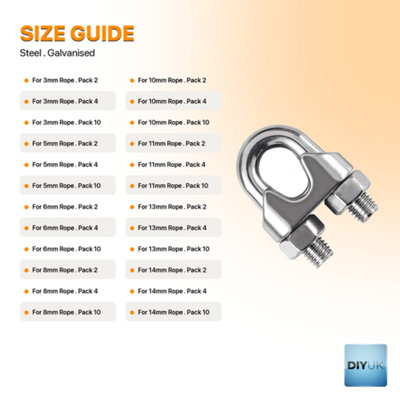 Wire Rope Clamp for 5mm Wire Rope Cable ( Pack of: 10 ) U Bolt Saddle ...