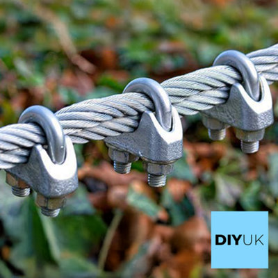 Wire Rope Clamp for 5mm Wire Rope Cable ( Pack of: 2 ) U Bolt Saddle Clips DIN 741 Galvanised Steel Clip Fastener - 5
