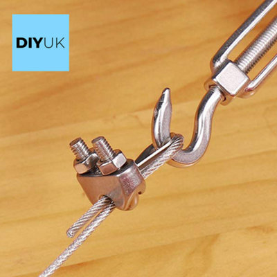 Wire Rope Clamp for 5mm Wire Rope Cable ( Pack of: 2 ) U Bolt Saddle Clips DIN 741 Galvanised Steel Clip Fastener - 7