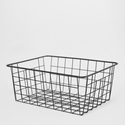 Wire Storage Basket Organiser Tidy Clothing Towel Holder Space Saving Solution