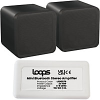 Wireless Bluetooth Amplifier & 80W Background Speaker Kit Home Cinema HiFi Amp