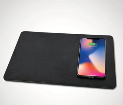 Wireless Charging Mouse Pad Gaming Charging Mouse Mat Durable Portable USB Fast Charging Black