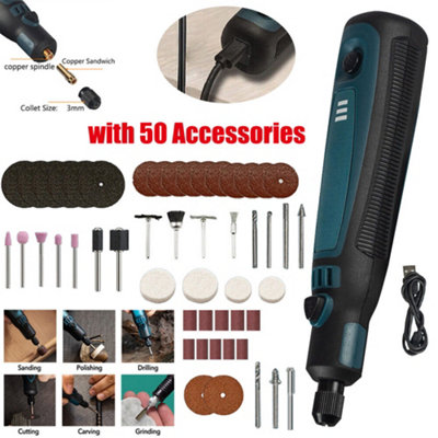 Wireless Electric Mini Drill Grinder Engraving Pen Rotary Tool Kit ...