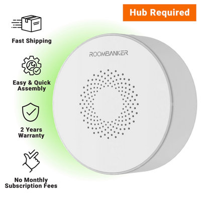 Wireless Indoor Siren: Loud, Flashing Lights, Roombanker Hub Required