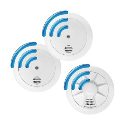 Wireless Interlinked 10 Year Sealed Battery Smoke and Heat Alarm Kit Scotland and England Compliant - UltraFire ULL10RF Series