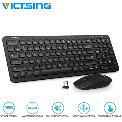 Wireless Keyboard And Mouse Set USB Dongle For PC Laptop Full Size 2.4GHz UK Keyboard