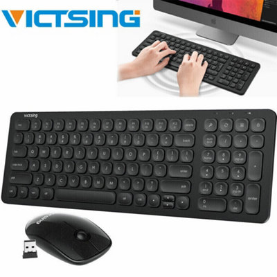 Wireless Keyboard And Mouse Set USB Dongle For PC Laptop Full Size 2.4GHz UK Keyboard