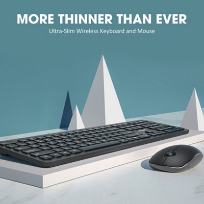 Wireless Keyboard And Mouse Set USB Dongle For PC Laptop Full Size 2.4GHz UK Keyboard