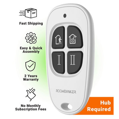 Wireless Keyfob: Simplified Control & Custom Buttons, Hub Required