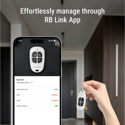 Wireless Keyfob: Simplified Control & Custom Buttons, Hub Required