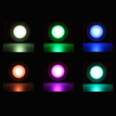 Wireless LED Colour Changing Torch Puck Lights with RGB LEDs & Remote Control, Dimmable, Battery Powered