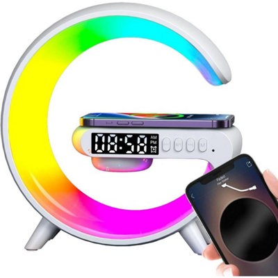 Wireless LED Lamp Smart G Bluetooth Speaker Charger RGB Alarm Clock ...