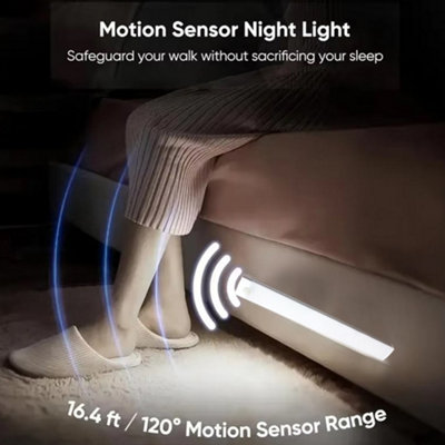 Wireless LED PIR Motion Sensor Light Strip USB Rechargeable Cabinet ...