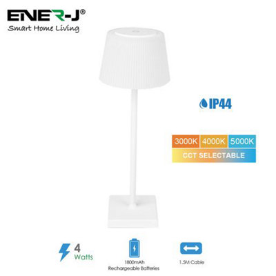 Wireless LED Table Lamp 4W (White Housing), CCT & Dimming, IP44