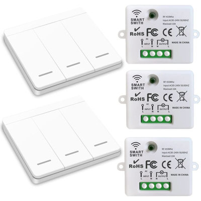 Wireless Light Switch, Rf Transmitter Safety Switch And 10A Receiver ...