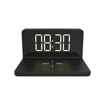 Wireless Phone Charging Alarm Clock Black - 3