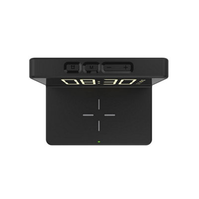 Wireless Phone Charging Alarm Clock Black - 4