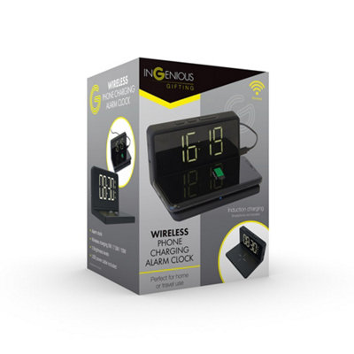 Wireless Phone Charging Alarm Clock Black - 5