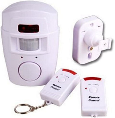 Wireless Pir Motion Sensor Shed Home Garage Caravan Alarm 2 Remote Controls