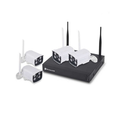 Wireless Security CCTV System with 4 IP Cameras, 8CH NVR (Hard Disk Not Included)